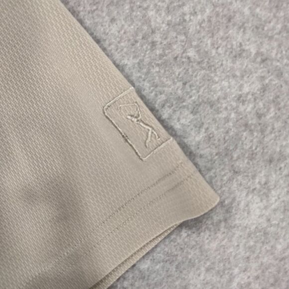 PGA Tour Polo Shirt Mens XL Beige Golf Short Sleeve Collared Preppy Breathable - Picture 5 of 11